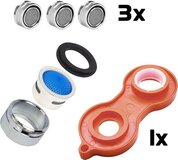 DW4Trading Universele Perlator Sleutelset - M20, M22, M24, M28 - Chroom - 3x M24 Perlators