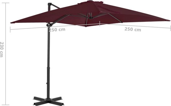 vidaXL Zweefparasol met aluminium paal 250x250 cm antraciet