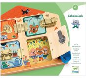 Djeco houten pedagogisch spel Cabanalock - motoriek huis FSC