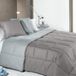 Caleffi - Quilt tweekleurig effen voor Frans bed, grijs