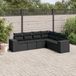 Prolenta Maison Exclusive - Tuinset voor buiten, 6-delig, met kussens, zwart, van polyrotan