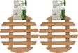 Haushaltshelden dessous de plat - 2x - Rond - D17 cm - Bamboe Hout