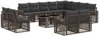 vidaXL Tuinbank Set 13 st Grijs en Donkergrijs poly rattan