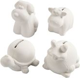Creativ Company CC Money Box, H: 7-10 cm, white, 4 pc/ 1 pack