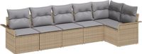 vidaXL Tuinbank - Set - 6 zitplaatsen - Beige - Polyrattan