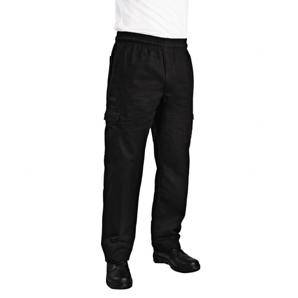 CHEF WORKS unisex slim fit cargo broek zwart S