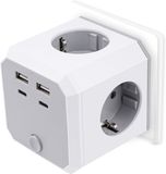 Prise – Prise murale – Multiprise – Adaptateur de prise avec 4 prises AC – 2 ports USB-A