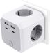 Prise – Prise murale – Multiprise – Adaptateur de prise avec 4 prises AC – 2 ports USB-A