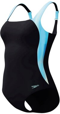 Speedo ECO Lunalustre Printed Shaping Sportbadpak - Maat 42 - Zwart/Blauw