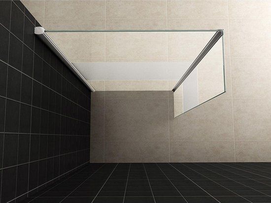 Xellanz Wiesbaden Shower Wall with Corner Profile 300x2000 10mm NANO Partially Frosted Glass 20.3802 - Chrome