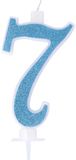 Cijferkaars glitter hemelsblauw nr. 7