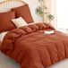TRANKIELO® Housse de couette 200x200 cm Terre cuite