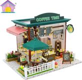dollhouse Hongda DIY Coffee Time - Miniatuur Bouwpakket - Inclusief Verlichting