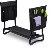 Relaxdays Kniebankje Tuin - Inklapbaar - Tot 150 kg - Zwart