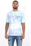 Sixth June T-shirt Custom Tie Dye Zwart/Blauw Katoen S