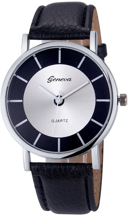 Fako Bijoux® - Geneva Horloge - Zwart - Metaal - 8719747424605