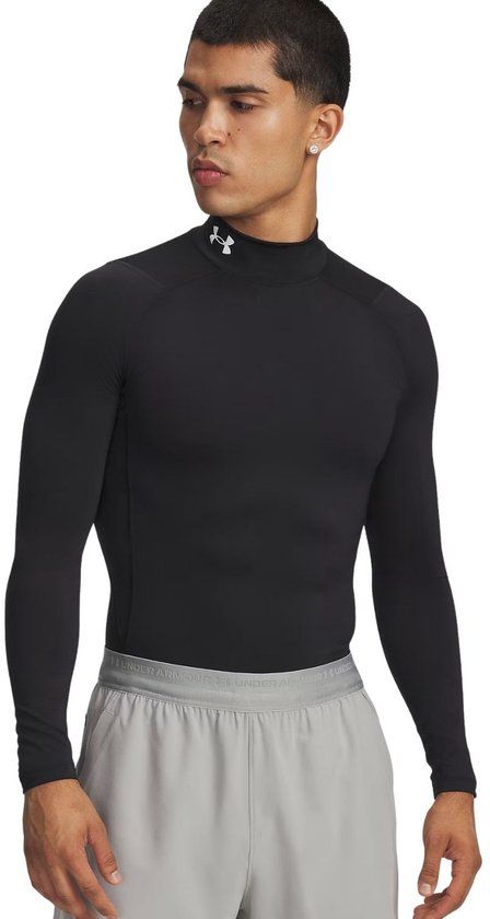 Under Armour UA HG Heatgear Armour compressie Mock Long Sleeve Heren Sportshirt - Zwart - Maat XL