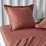 TODAY Essential Set van 2 kussenslopen, 63 x 63 cm, 100% katoen, effen, terracotta