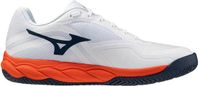 Mizuno Wave Enforce Court 2 AC Tennisschoenen Unisex Maat 41 Wit/Insignia Blauw/Oranje