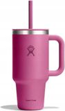 Hydro Flask All Around Reisbeker Thermosbeker 946ml met Rietje Roze RVS