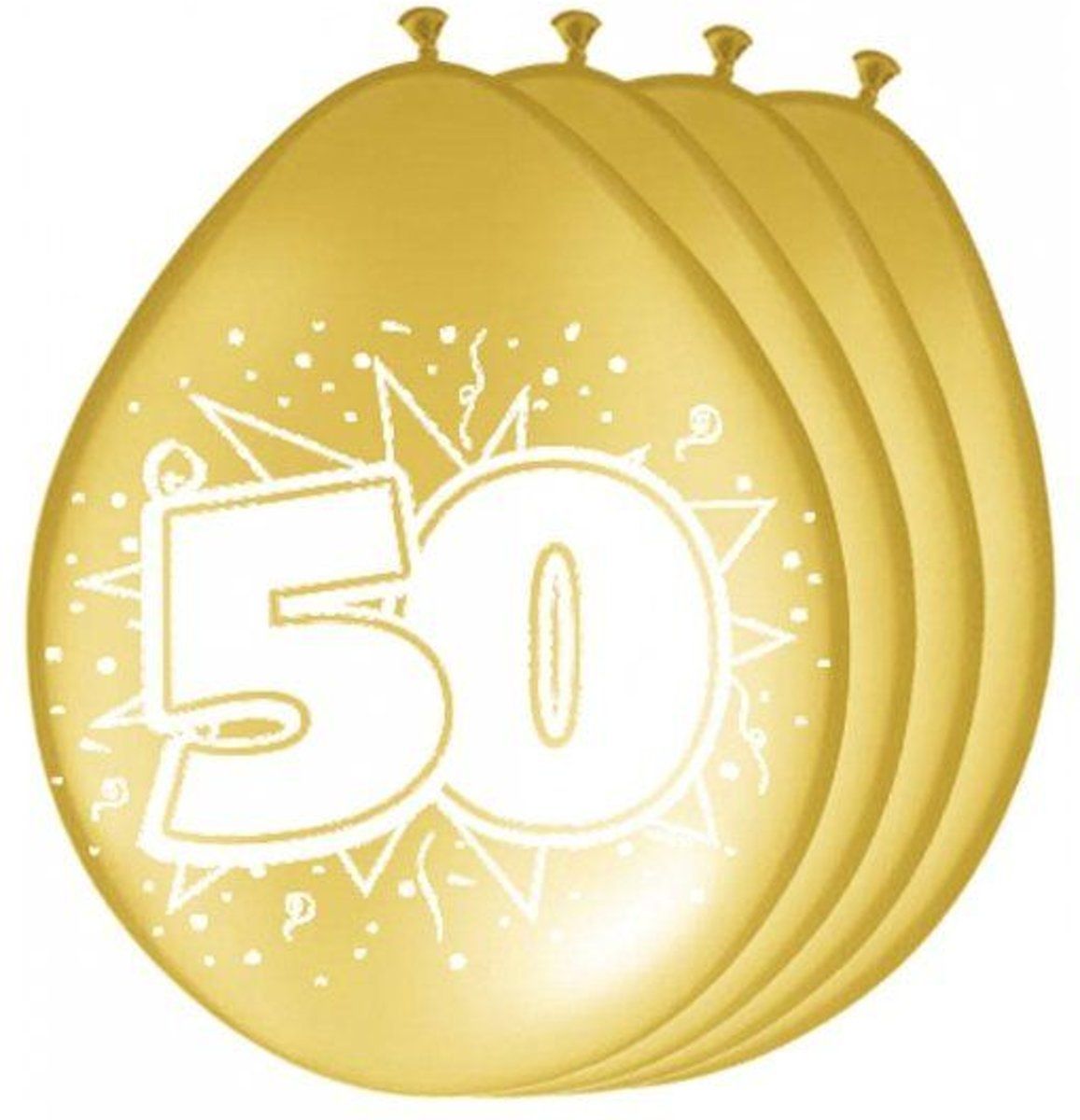 Folat 50 Jaar Gouden Ballonnen - 8 stuks
