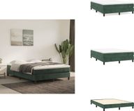 vidaXL Boxspring met matras fluweel donkergroen 140x190 cm