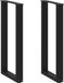 Pieds de table console en forme de U, 2 pièces, 38x(72-73) cm, acier, noir