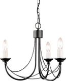 Steady Lighting Landelijke Kroonluchter - Metaal - Zwart - E14 - 47cm