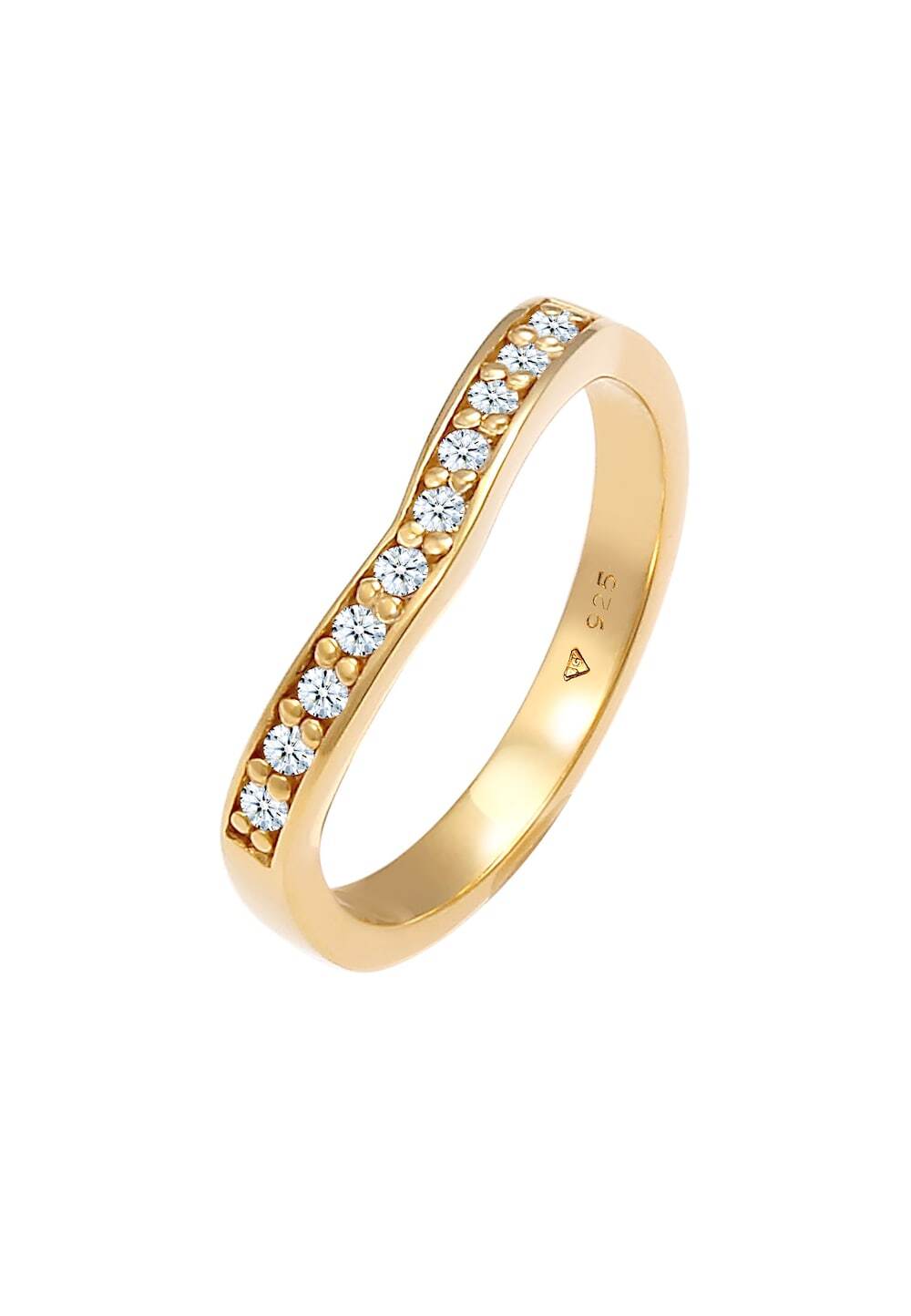 Elli DIAMONDS Elli DIAMONDS Elli DIAMONDS Ring Dames verloving V-vorm met diamanten (0,15 ct) in 925 sterling zilver Ringen