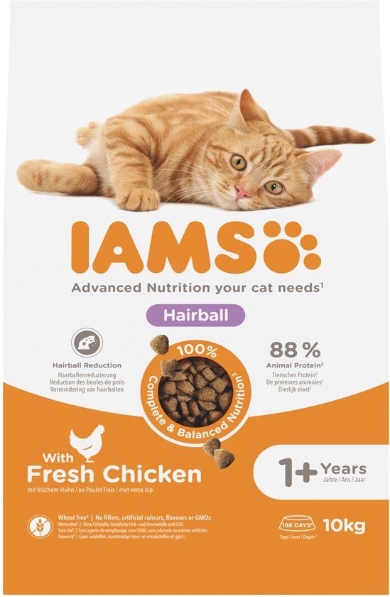 IAMS Kat Adult Hairball Control Kip - 10 kg