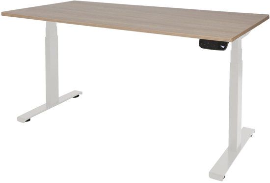 Schaffenburg Zit Sta Bureau - T-poot Elek 180x80 Havana Kersen - wit frame