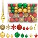 vidaXL - 112-delige - Kerstballenset - polystyreen - rouge - vert - et - doré