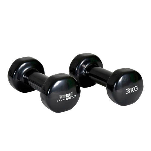 Christopeit dumbbells - 2 x 3 kg Zwart