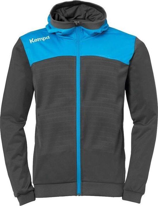 Kempa Emotion 2.0 Jas met Capuchon - Heren - Maat XL - Antraciet/Blauw