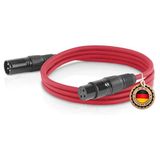 ETEC XLR-kabel, microfoonkabel, XLR-stekker naar XLR-bus, XLR-verbindingskabel, rood, 10,0 m
