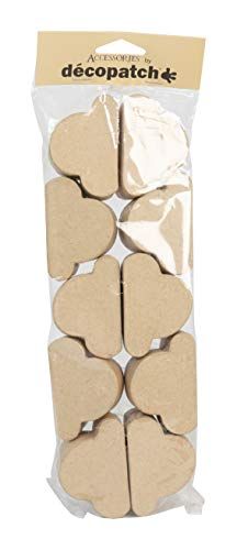 décopatch EV023C Doos van bruin papier-maché, 6 x 6 x 3 cm, 10 stuks