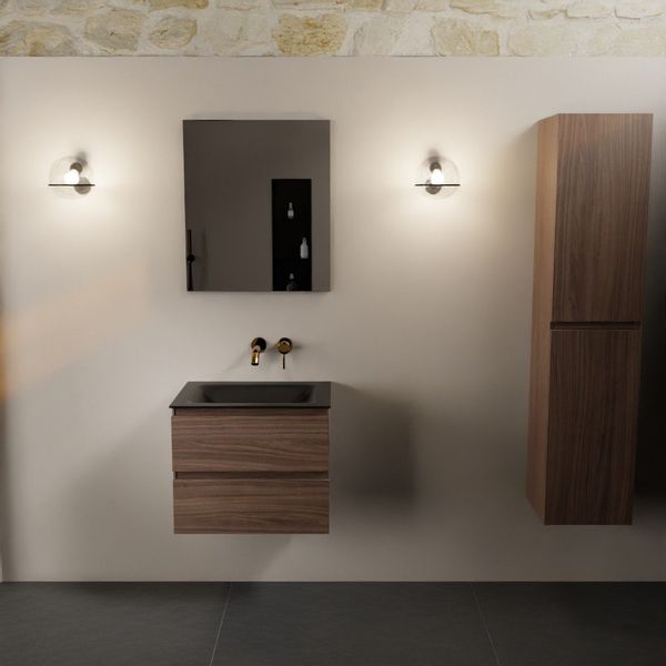 Mondiaz Aivy badmeubelset - 60cm - Mocha - Urban - 2 lades - Zonder spiegel