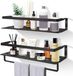 Uten Wandplank Zwart Aluminium Set van 2