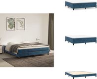 vidaXL Boxspring bed 180x200 cm fluweel donkerblauw