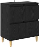 vidaXL Dressoir Zwart Eiken 60 x 35 x 70 cm Bewerkt Hout