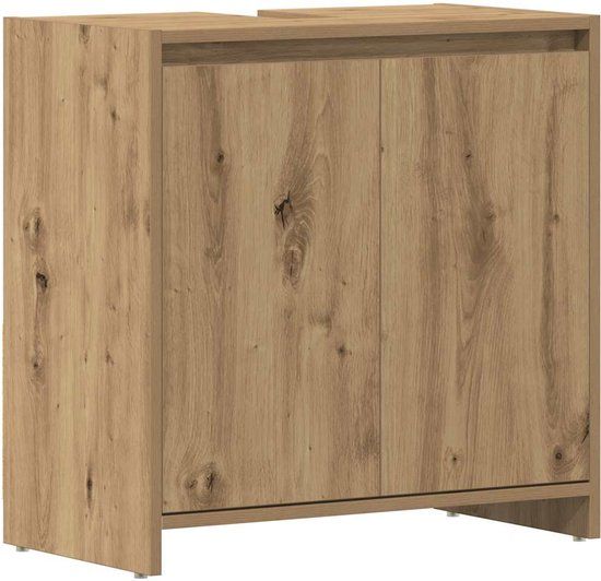 vidaXL Wastafelkast 60x33x60 cm bewerkt hout artisanaal eikenkleurig