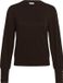Kaffe KAlizza Round Neck Pullover Buttons Dames Trui - Coffee Bean