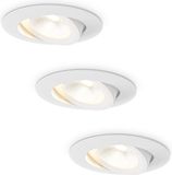 HOFTRONIC Lugo 3-delige dimbare inbouwspots - Aluminium wit - IP65 - 5W - 450lm - 2700K