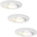HOFTRONIC Lugo 3-delige dimbare inbouwspots - Aluminium wit - IP65 - 5W - 450lm - 2700K