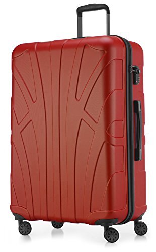 Suitline grote harde koffer trolley, reiskoffer check-in bagage, TSA, 76 cm, ca. 86 liter, 100% ABS mat rood