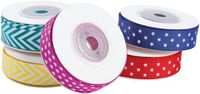 Colorations knutsel linten grosgrain set van 5 kleurrijke patronen 7,5 meter.
