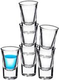 Merkloos / Sans marque Shotglazen - 6x stuks - 34 ml - borrelglaasjes - rond - glas