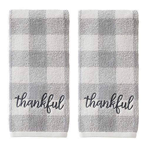 SKL Home by Saturday Knight Ltd. Dankbare Geruite Handdoek (2-pack), Grijs