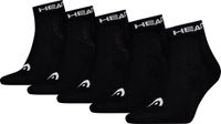 HEAD unisex 5P quartersokken elements zwart