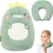Merkloos / Sans marque Shenzhen Haorui Industrial Technology Co., Ltd. Reiskussen voor kinderen - 2-in-1 nekkussen met microparels - vervormbaar U-vorm nekkussen voor volwassenen en kinderen - auto vliegtuig trein dinosaurus - comfortabel en ondersteunend